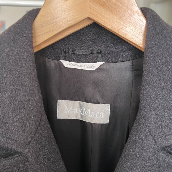 MaxMara Dark Grey Coat w/ Belt - Picture 10 of 14